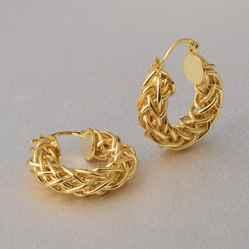 Wholesale  Braided Twist O-Shaped Earrings