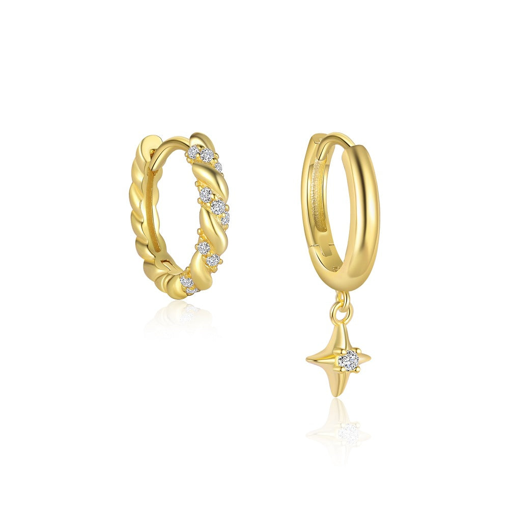 Wholesale S925 sterling silver light luxury diamond cross earrings