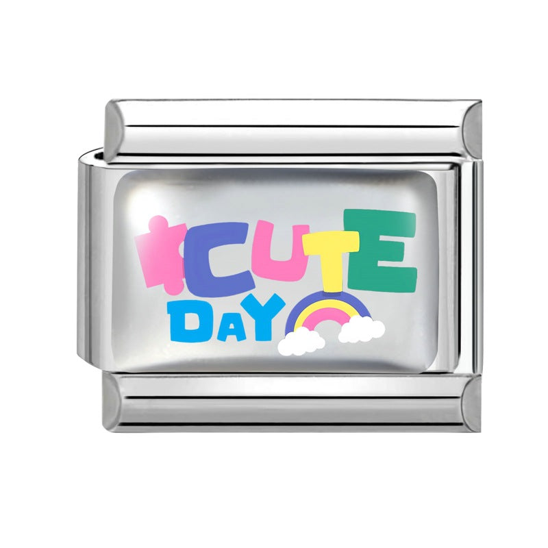 Wholesale 9mm Italian Charm Starter Bracelets DIY Cute Cartoon Stainless Steel Composable Bracelet