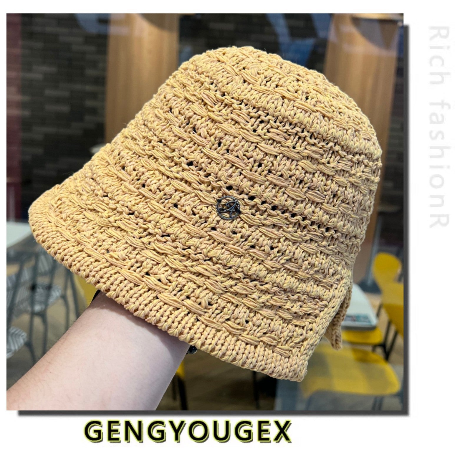 Wholesale  woven hollow travel split sun hat fisherman hat bucket hat