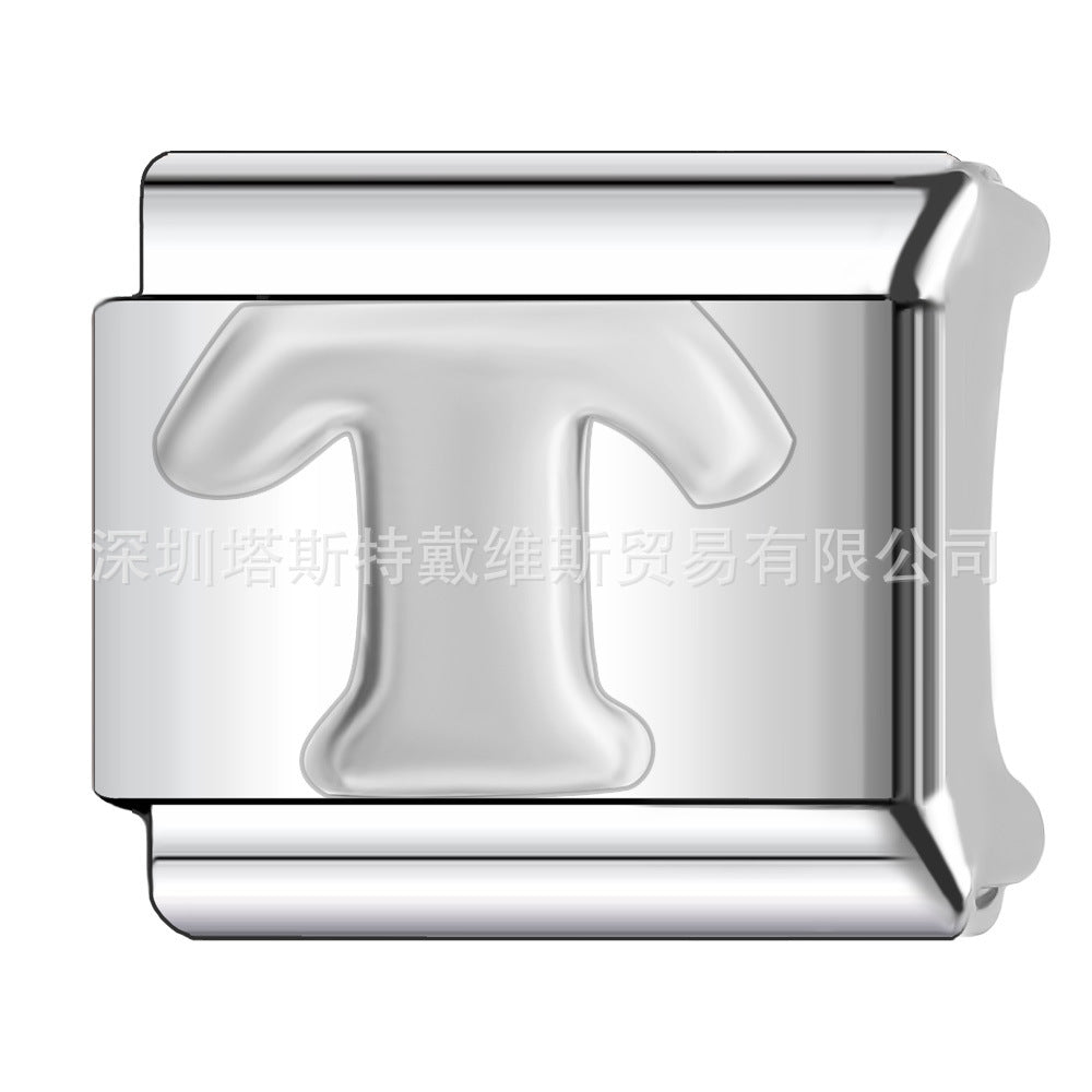 Wholesale 9mm Italian Charm Starter Bracelets DIY square Single Section Creative Stainless Steel Composable Bracelet