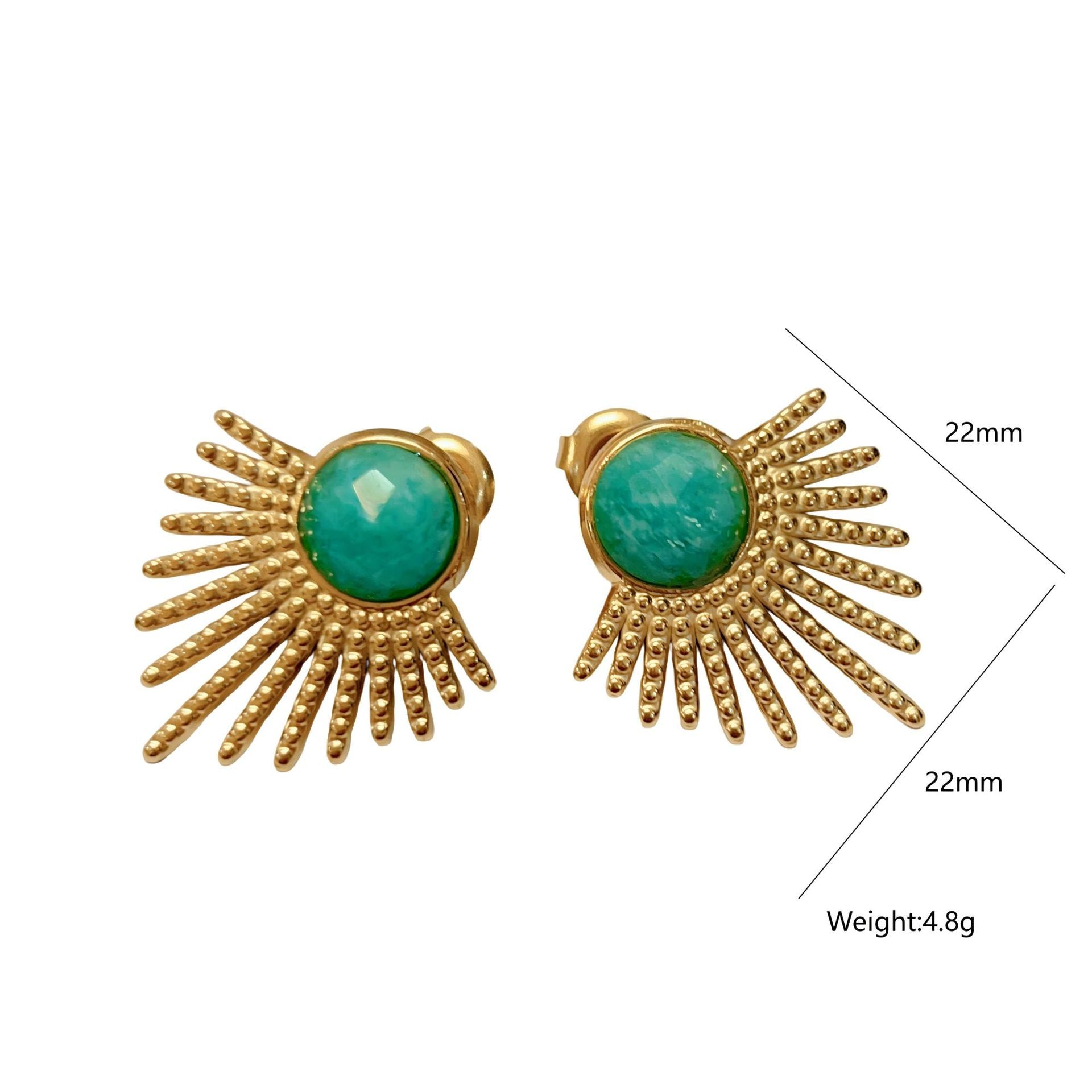 Wholesale Stainless steel exquisite Tianhe stone earrings natural stone Tianhe stone necklace