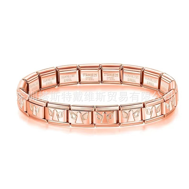 Wholesale  Italian Charm Bracelet 9mm DIY  single-section  Creative Stainless Steel Composable Bracelet