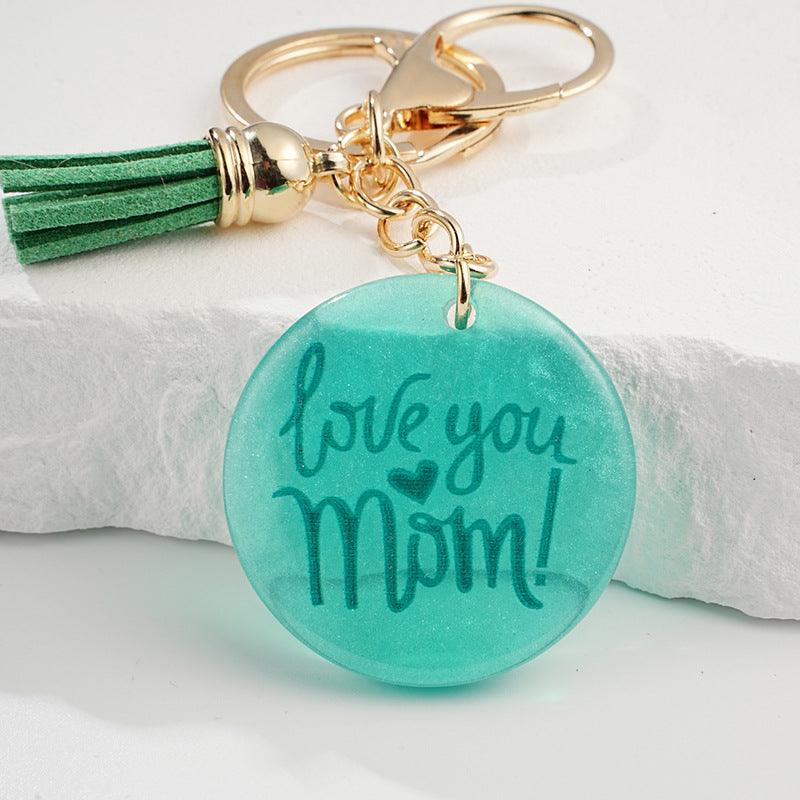Wholesale Mother's Day MOM Resin Tassel Keychain ACC-KC-HuiWen011