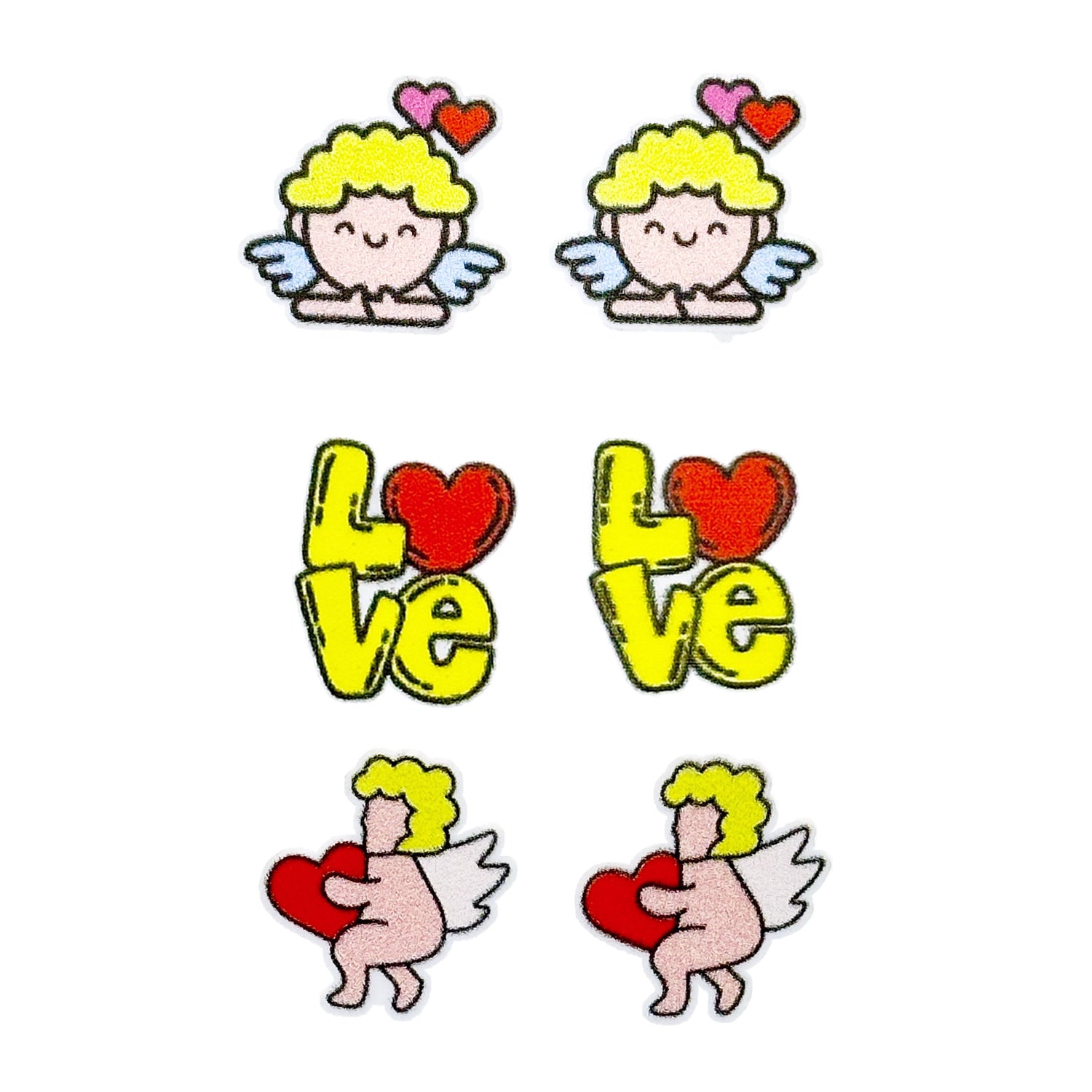 Wholesale Wooden Love Heart Cartoon Cupid Romantic Valentine's Day Earrings