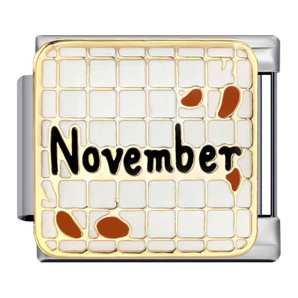 Wholesale Italian Charm Bracelet 9mm DIY Splicing Month Series Stainless Steel Composable Bracelet