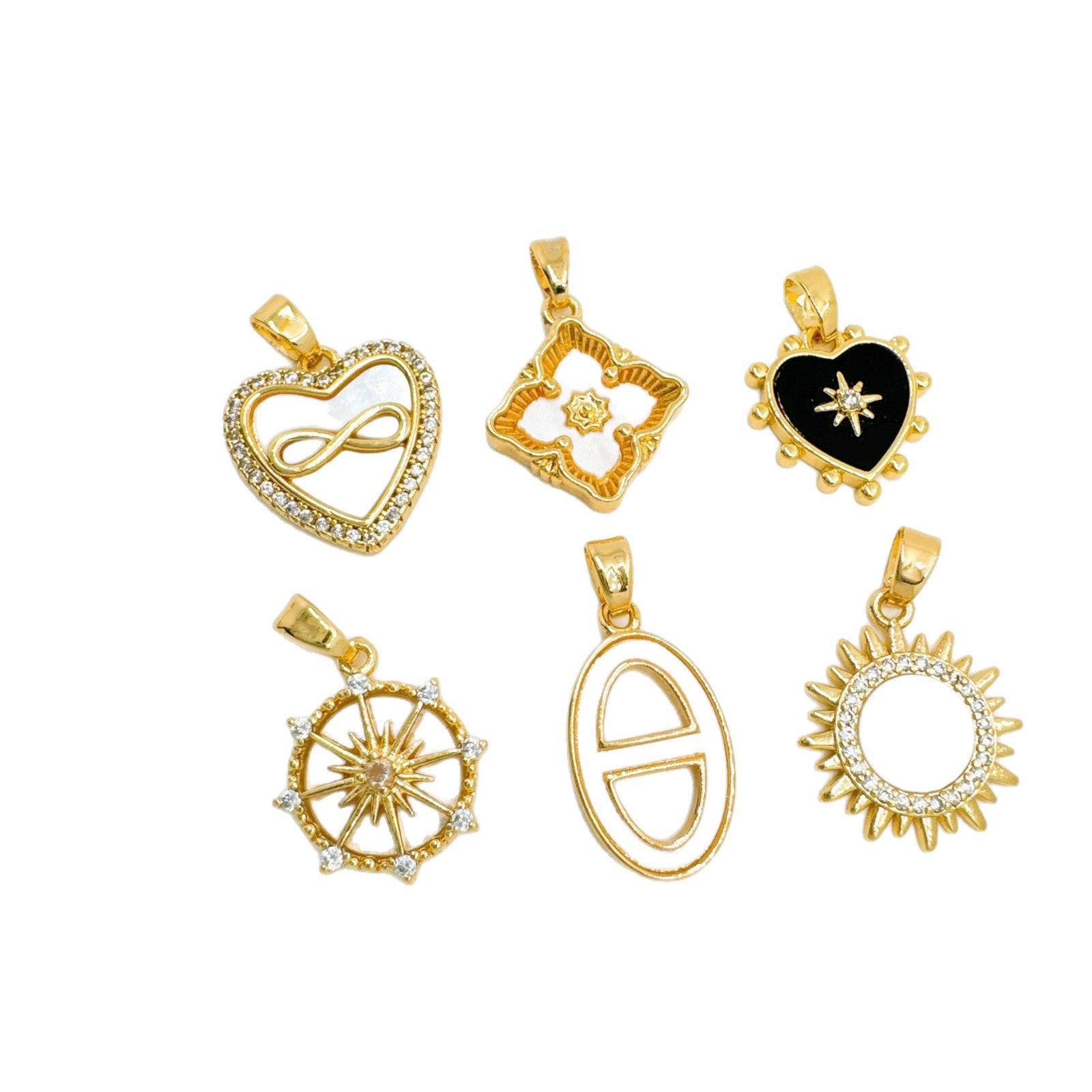 Wholesale Gold Plated Copper Minimalist Heart Cross Pendant Necklace Boutique Jewelry Gift