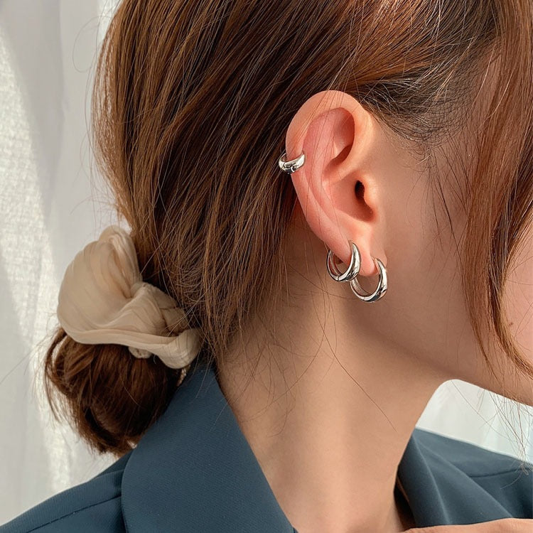 Wholesale Retro minimalist cool circle earrings