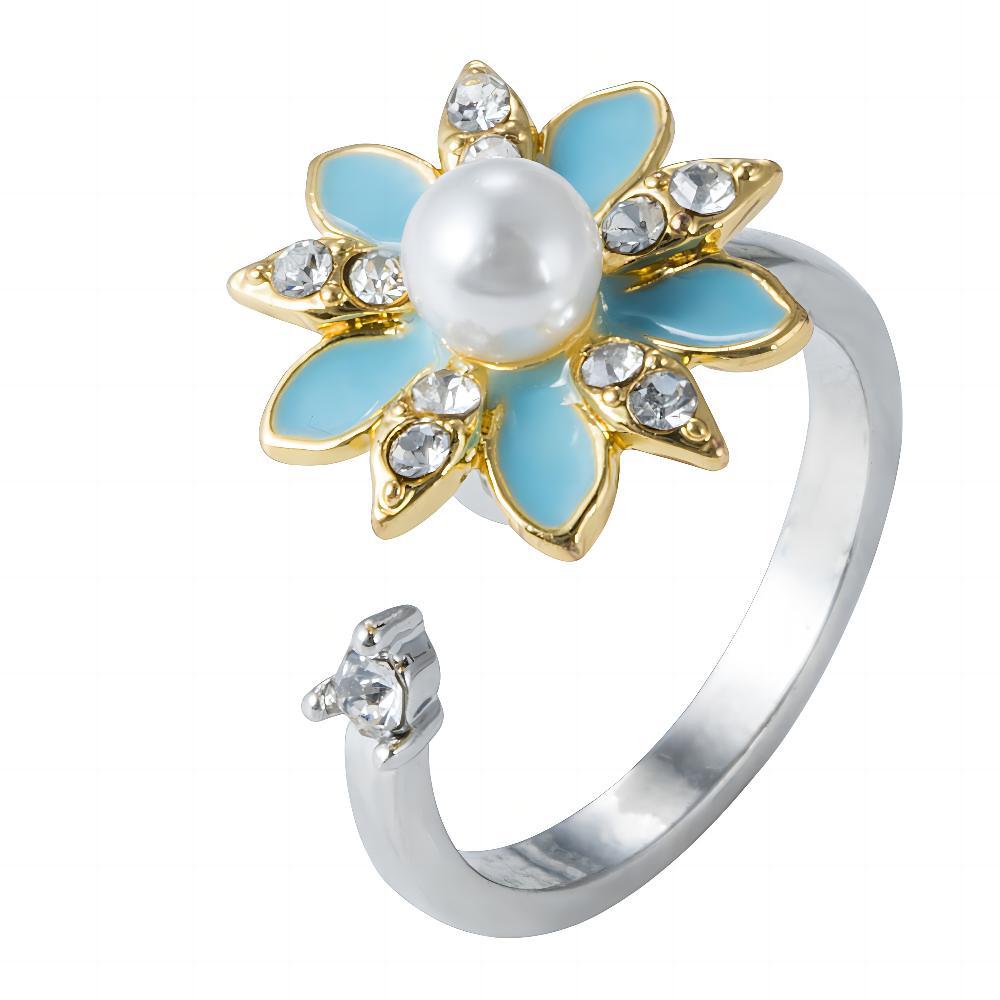 Wholesale  Oil Dropping Rotating Sunflower Flower  Ring