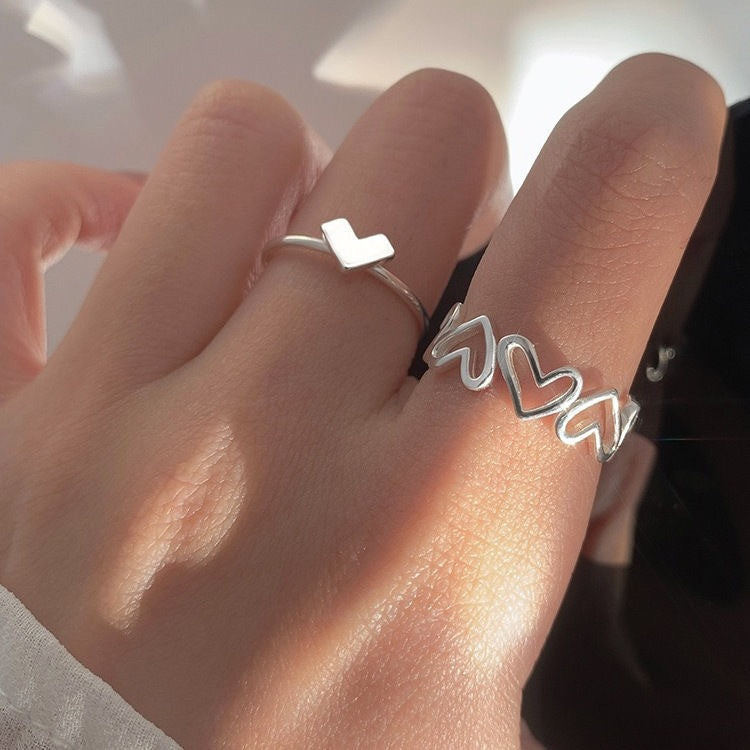 Wholesale Minimalist Hollow Heart Ring  Luxury  Open Ring