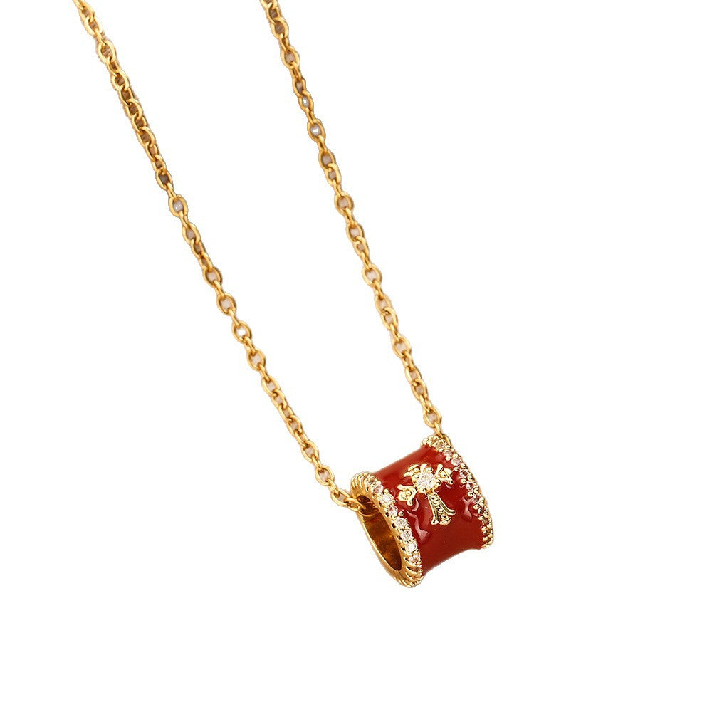 Wholesale Gold Plated Cross Pendant Tassel Necklace for Women - Vintage Style Fashion Accessory