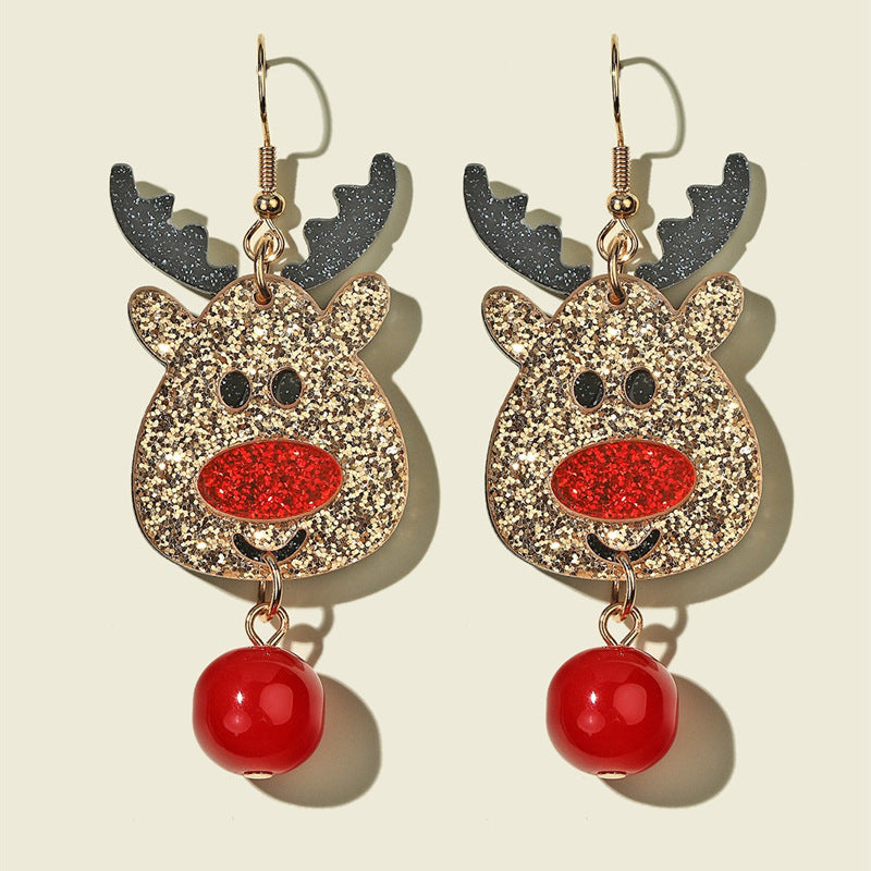 Wholesale Christmas Exaggerated Acrylic Cartoon Color Matching Earrings ACC-ES-JunJie011