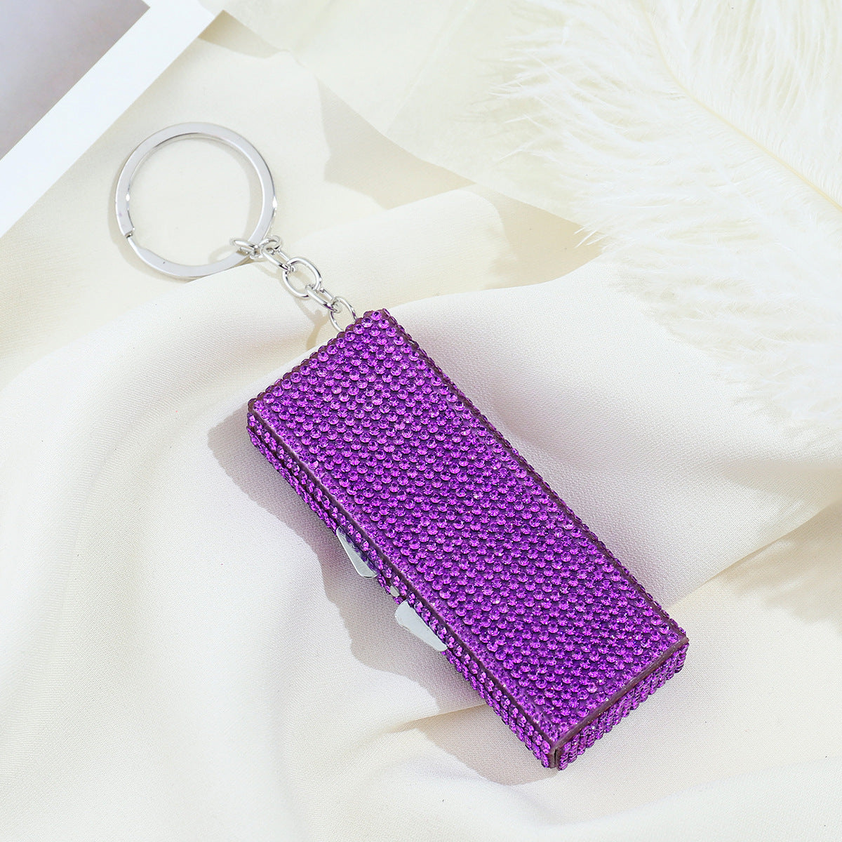 Wholesale Color Rhinestone Pill Box Portable Keychain Keychains Accessories Rhinestone Keychain ACC-KC-ZhiYa015