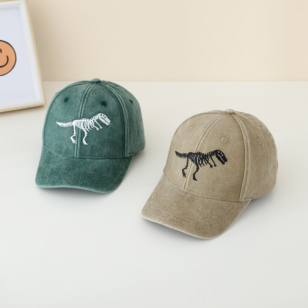 Wholesale dinosaur skull washed peaked cap children's baseball cap