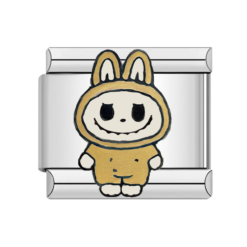 Bracelet de charme italien en gros 9 mm DIY Splicing Cartoon Bracelet composable en acier inoxydable mignon