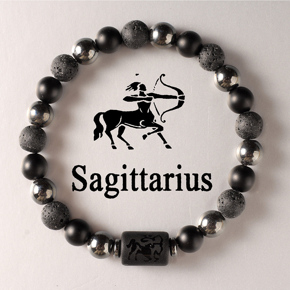 Wholesale Natural stone zodiac beaded bracelet