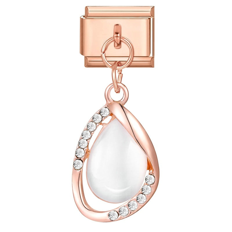 Wholesale Charms Italian modular cat' s eye stone pendant DIY bracelet accessories