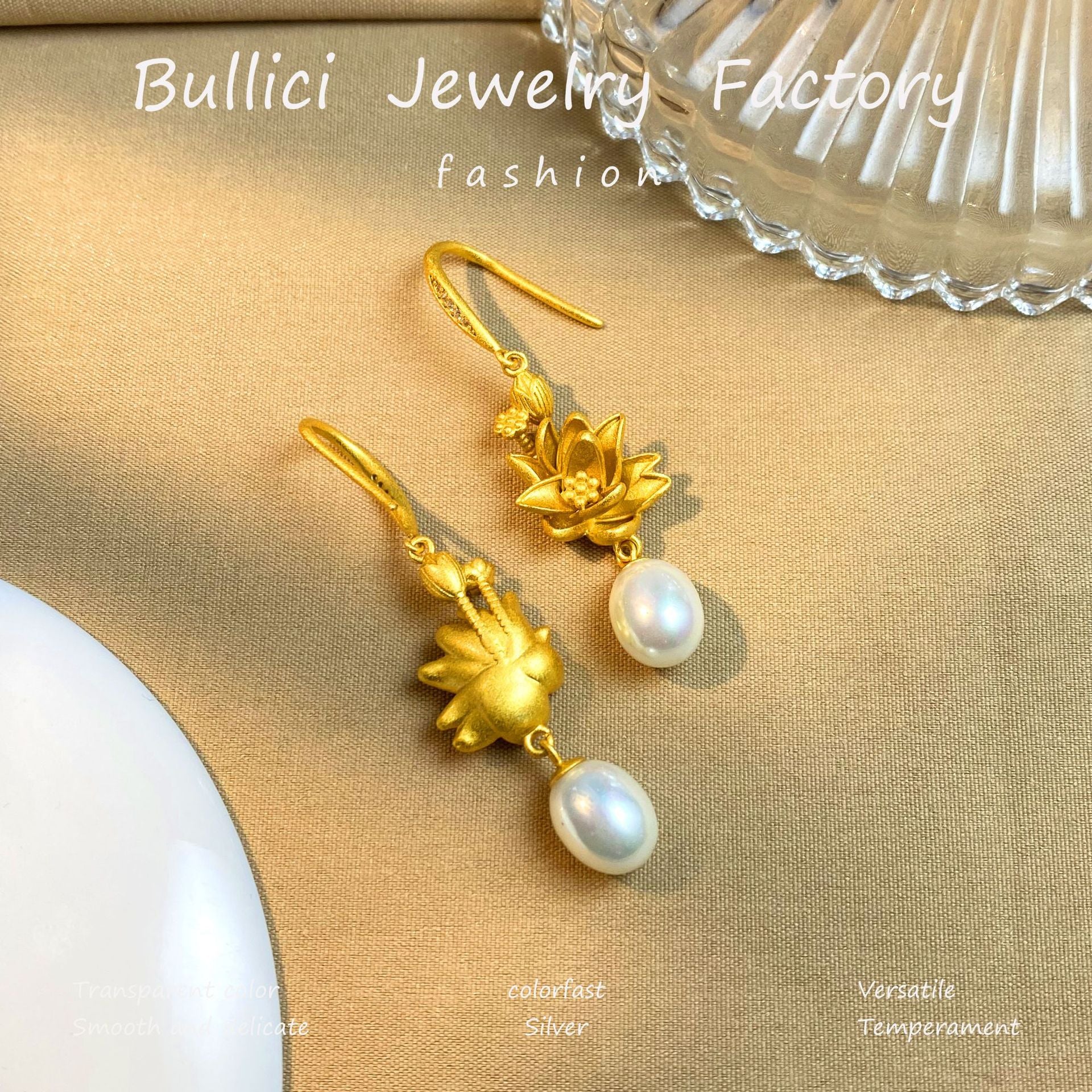 Wholesale  S925 Sterling Silver Material Lotus Elegant Long Tassel Ear Hook Earrings