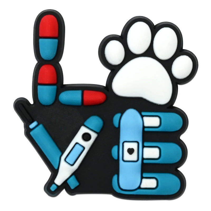 Wholesale Random 100pcs Pet Medical Series PVC Soft Rubber Shoe Buckle Decoration