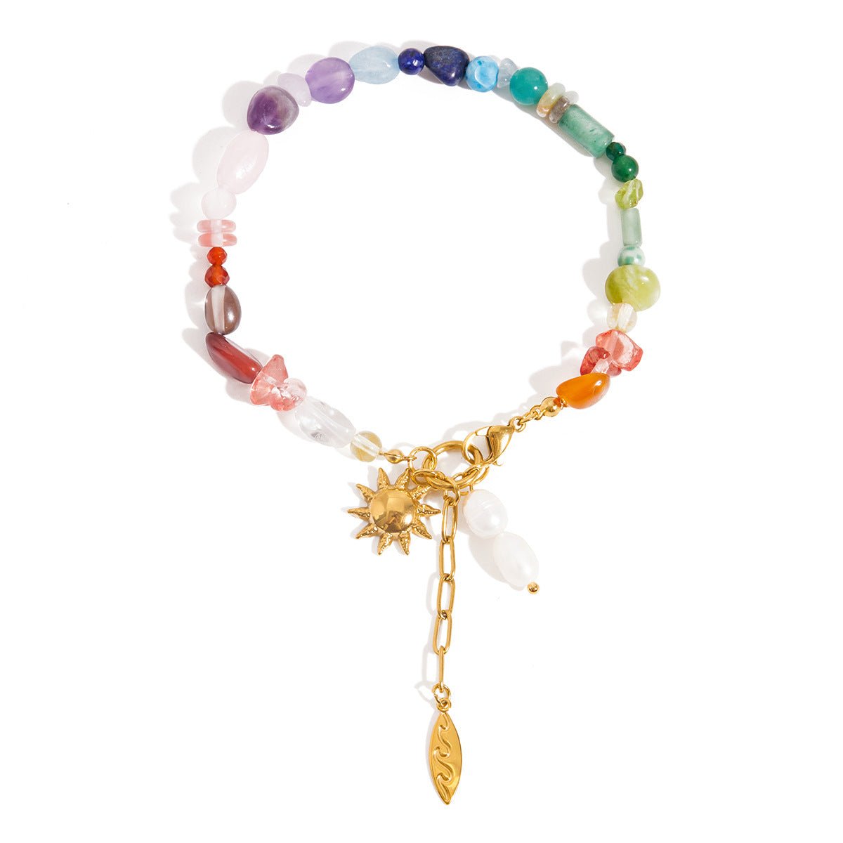 Wholesale 18K Gold Stainless Steel  Pearl Turquoise Star Pendant  Bracelet