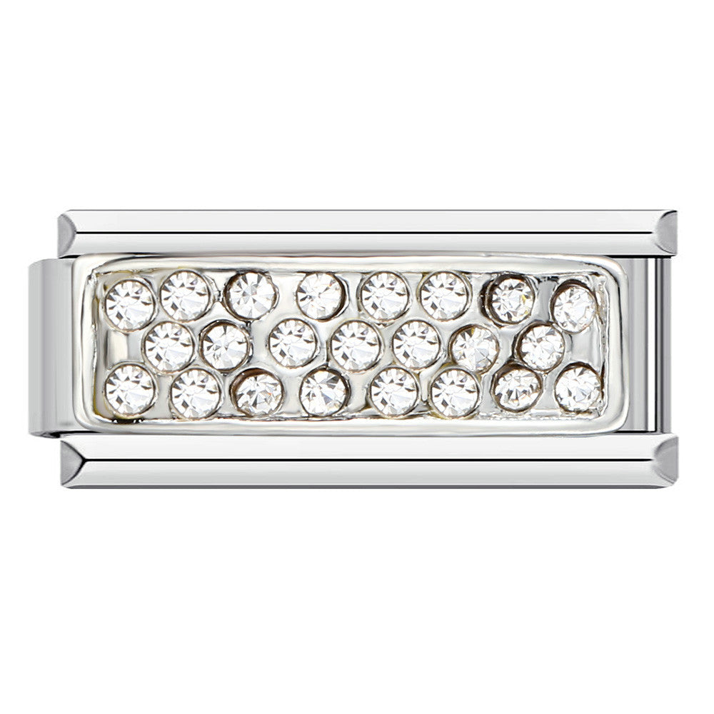 Wholesale  Italian Charm Bracelet 9mm DIY  long diamond-encrusted Creative Stainless Steel Composable Bracelet