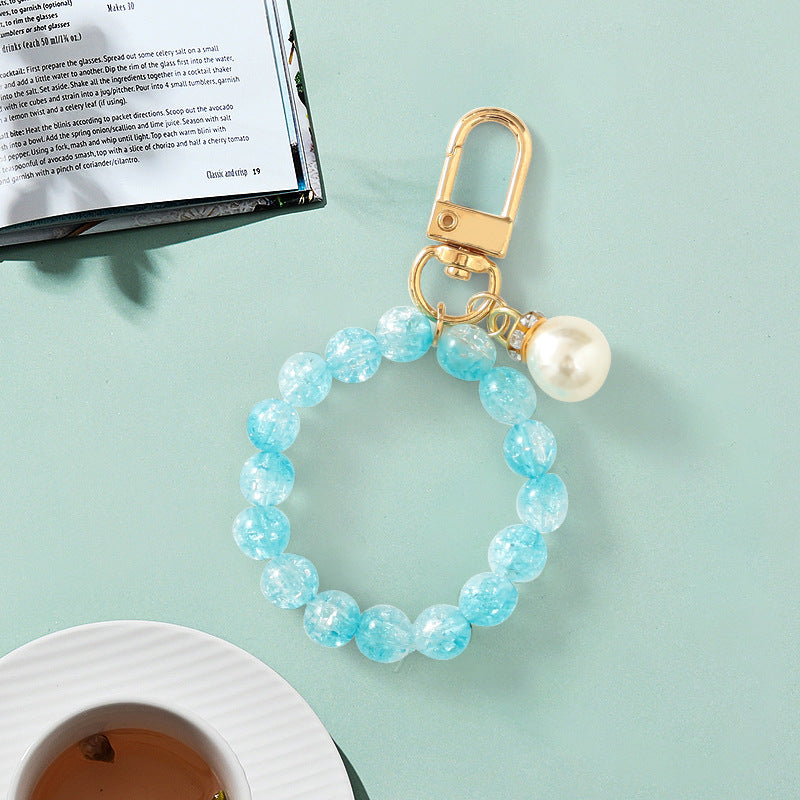 Portachiavi colorato con perline di cristallo acrilico all'ingrosso