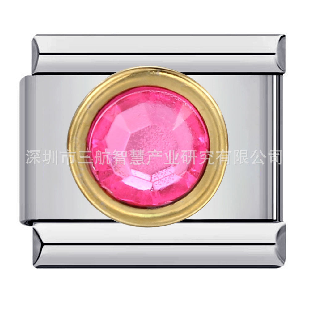 Wholesale 5pcs Italian Charm Bracelet 9mm DIY Splicing Star Smiley Face Stainless Steel Composable Bracelet