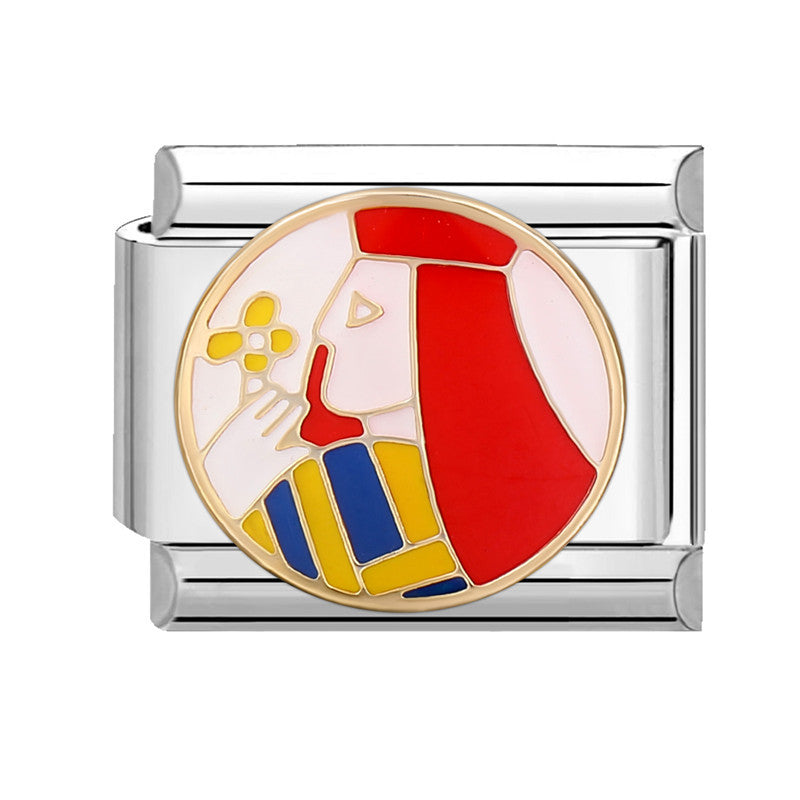 Wholesale Italian Charm Bracelet 9mm DIY Splicing Red Series Titanium Steel Composable Bracelet