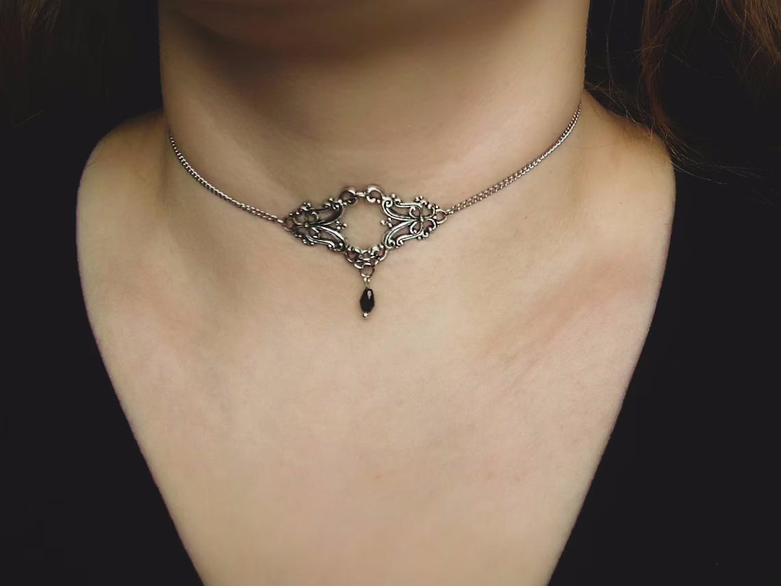 Wholesale  Gothic Dark Style Crystal Necklace