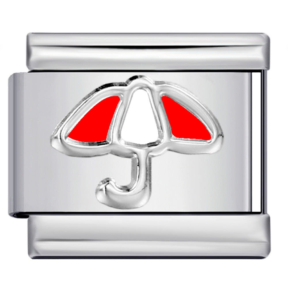 Wholesale  Italian Charm Bracelet 9mm DIY  colorful dripping umbrella  Creative Stainless Steel Composable Bracelet