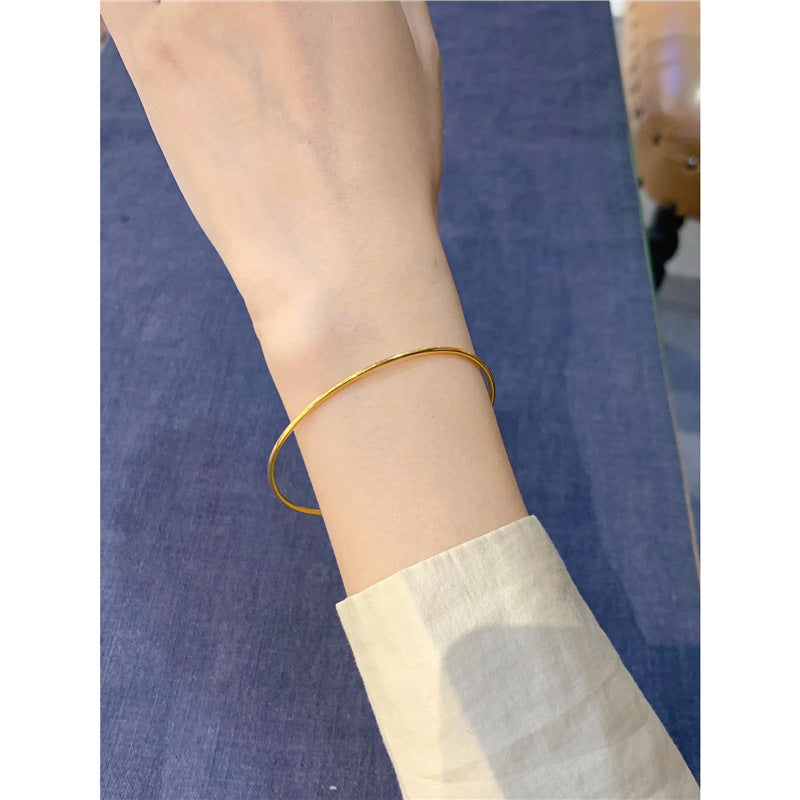 Wholesale Titanium Steel Minimalist Bangle Bracelet Ultra Thin Stacking Design Women S Everyday Jewelry Gift