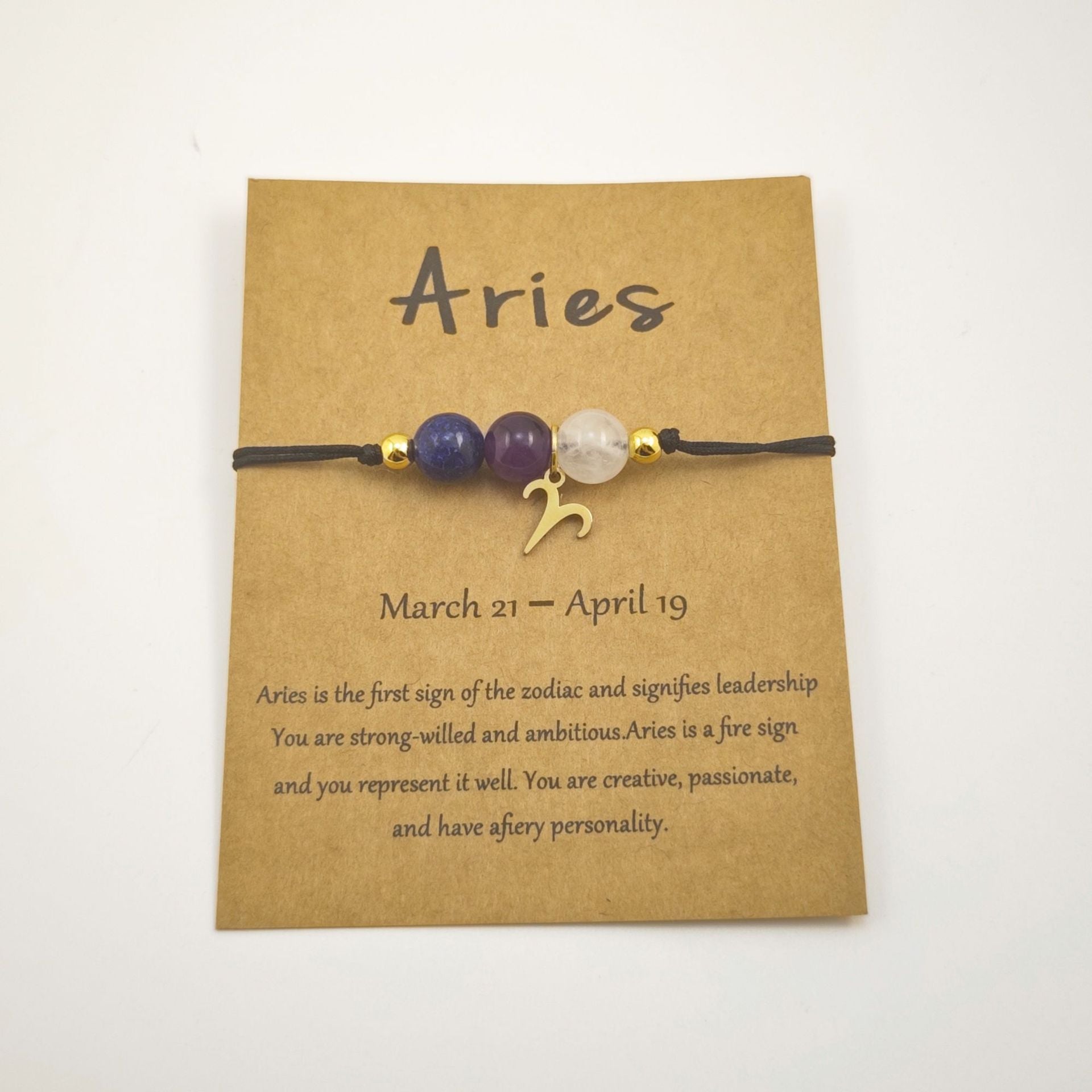 Wholesale Natural Stone Crystal Zodiac Bracelet Handmade Woven Rope Fashion Jewelry Accessory