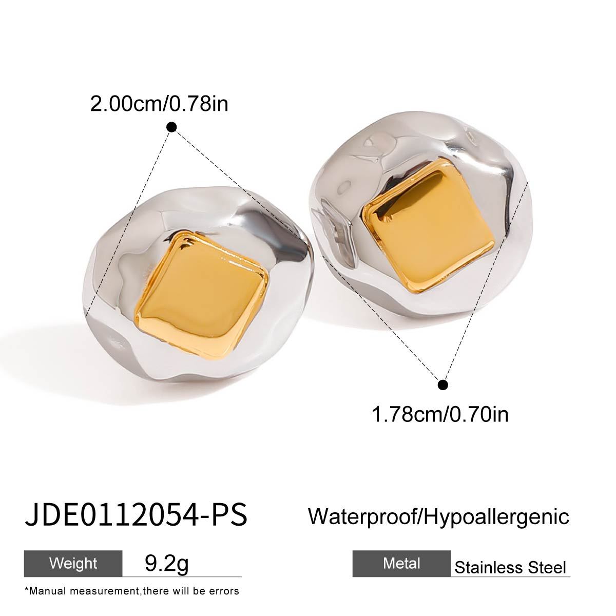 Wholesale 18K Gold Stainless Steel Gold and Silver Color Matching Liquid Metal Earrings