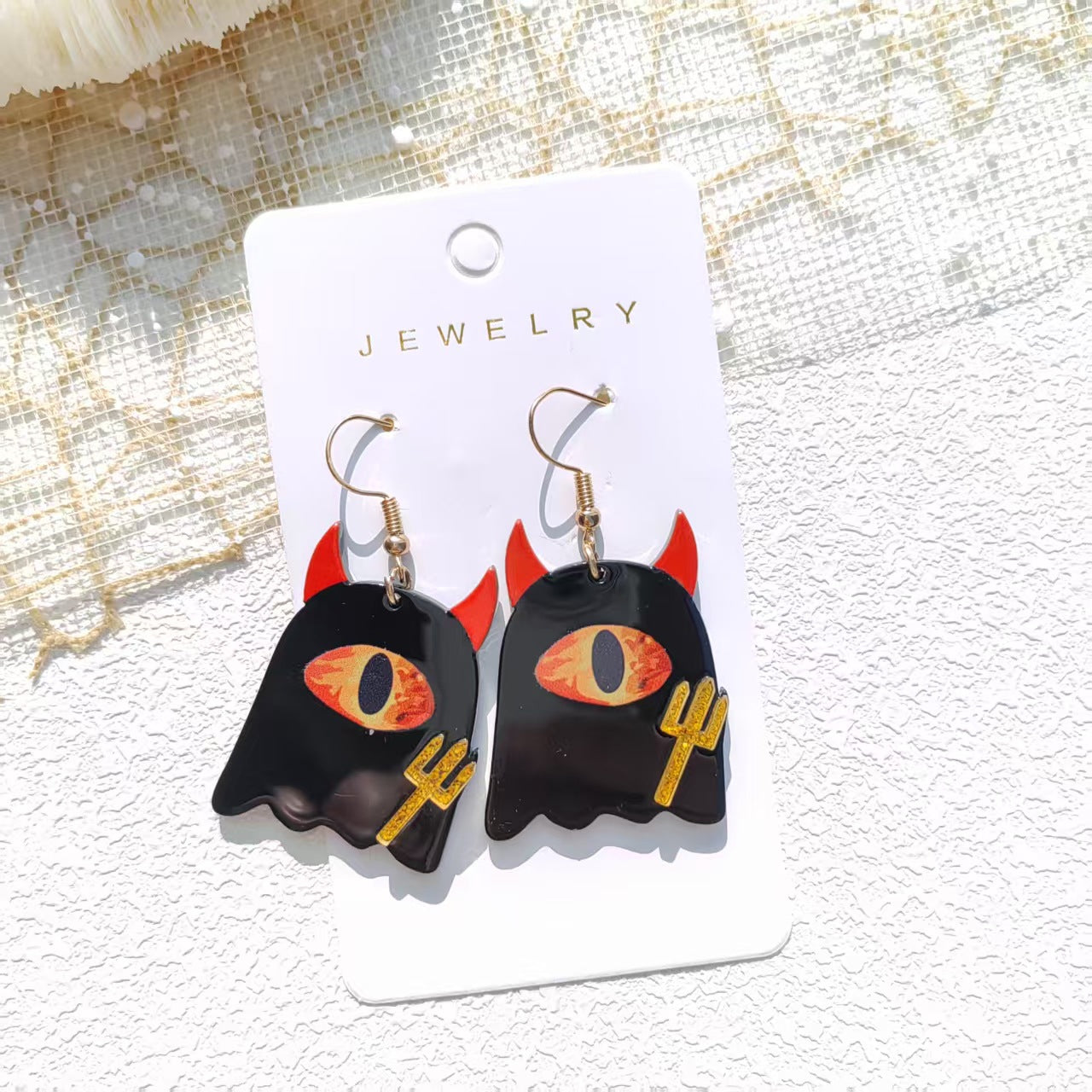 Wholesale Acrylic Halloween Ghost Cute Cartoon Earrings Set