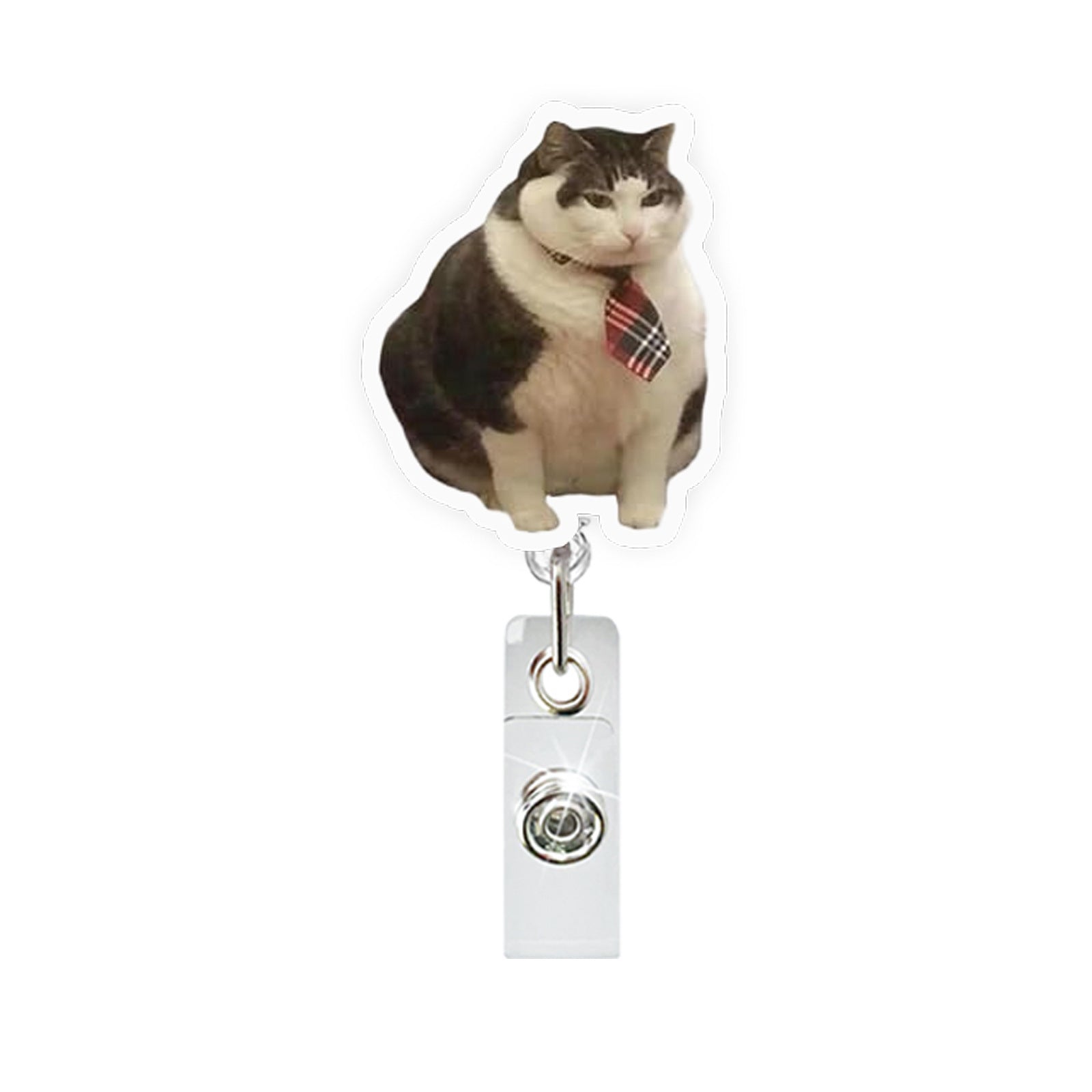 Wholesale Funny Cat Emoticon Acrylic Retractable Badge Reel for Party Gift