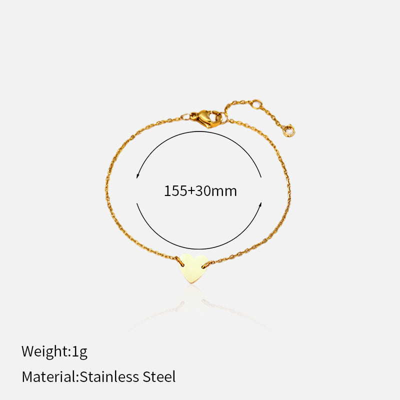 Wholesale  heart-shaped  stainless steel gold-plated Bracelet