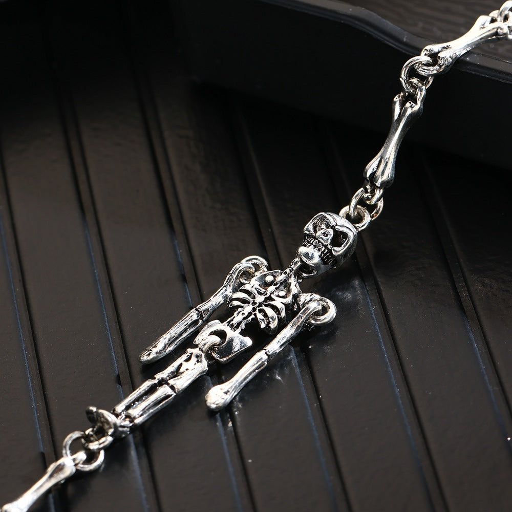 Wholesale Punk Retro Skull Robot Bracelet Ancient Silver  Fashion Accessory Gift for Women