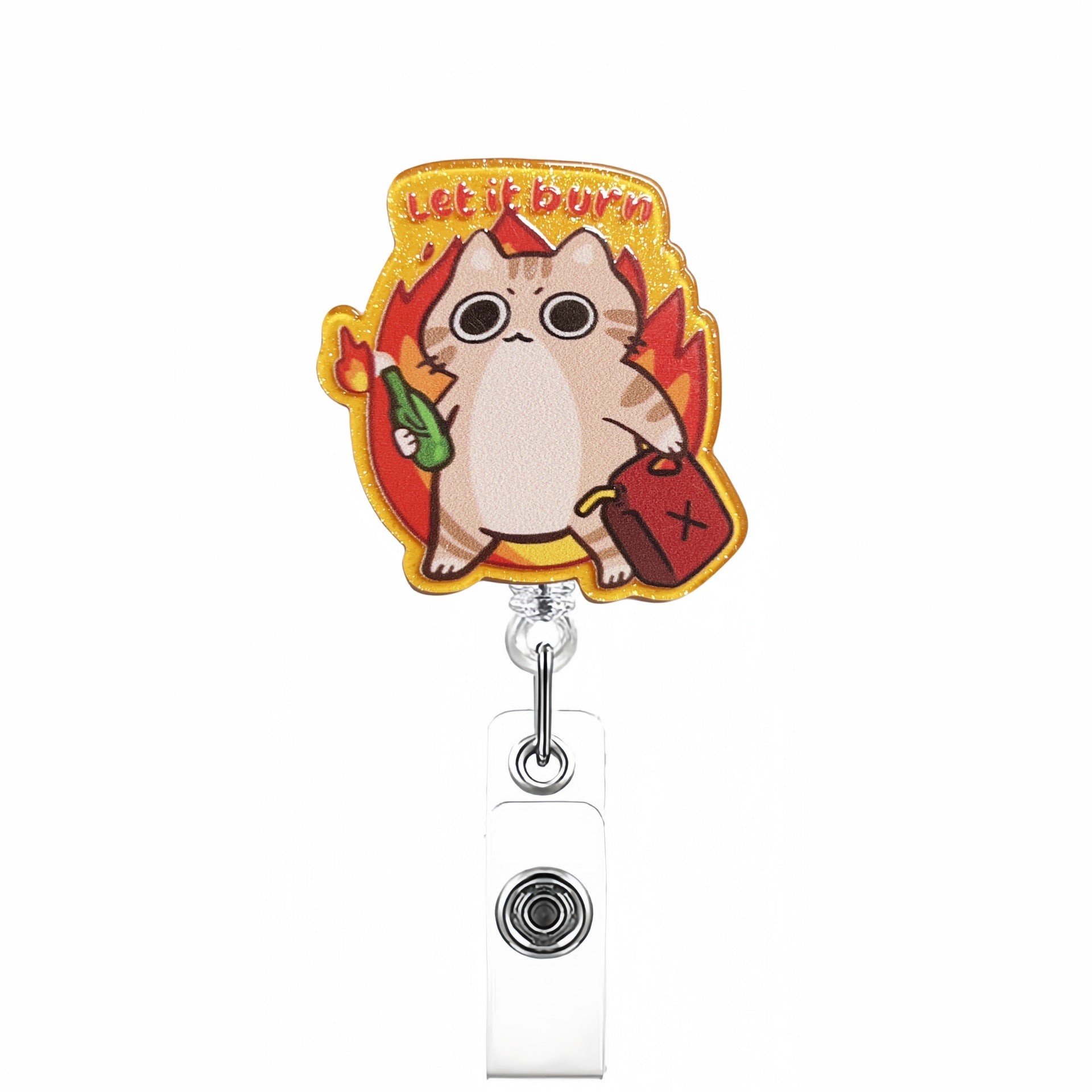 Wholesale Acrylic Badge Reel Keychain with Fun Pattern