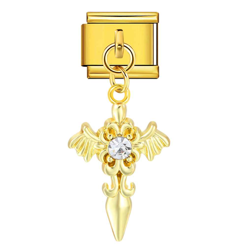 Wholesale Hearts and Love Italian Charms DIY Heart-shaped moon and bowknot pendant Stainless Steel Composable Bracelet