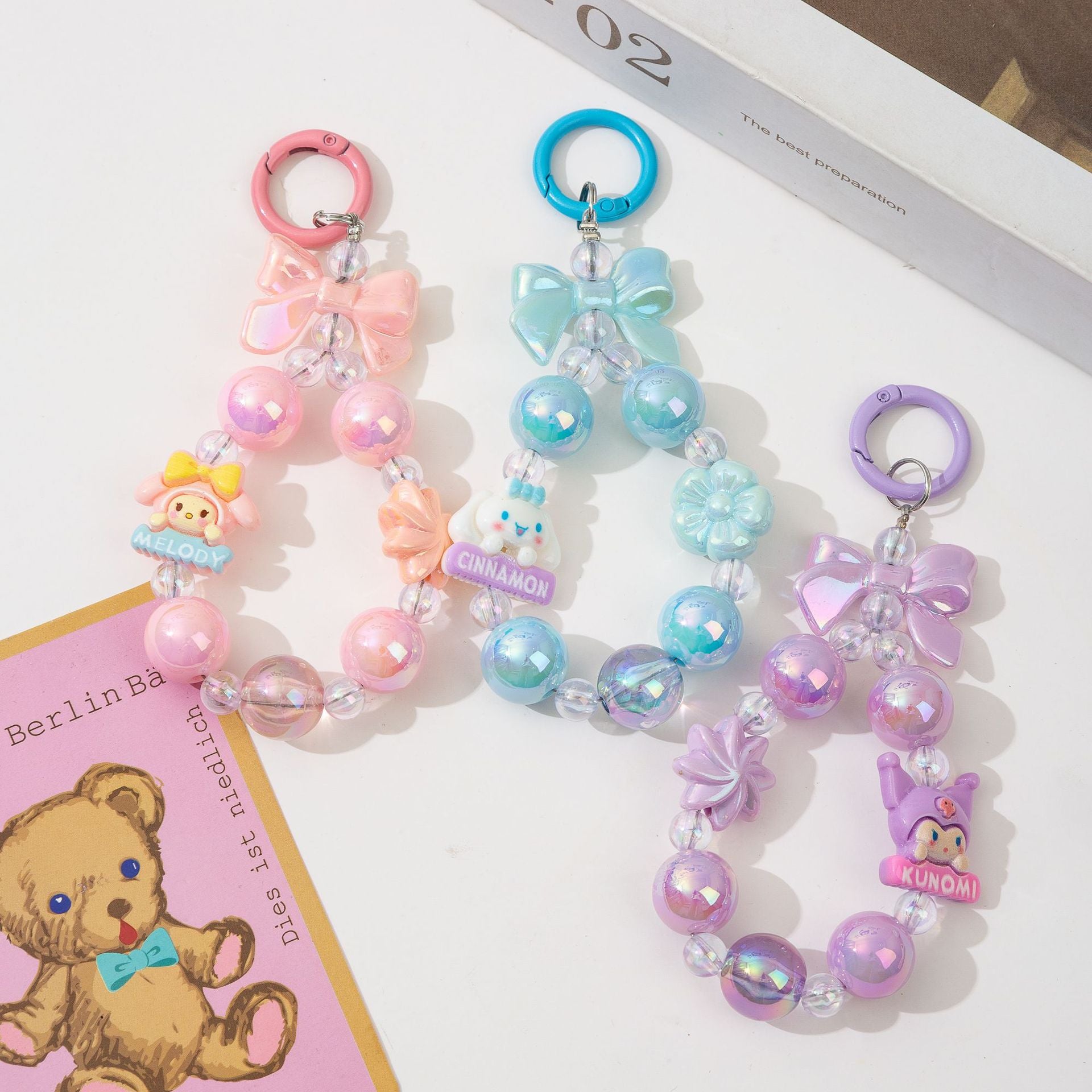 Wholesale Cartoon Fun Handmade Beaded Acrylic Colorful Keychain ACCVIP