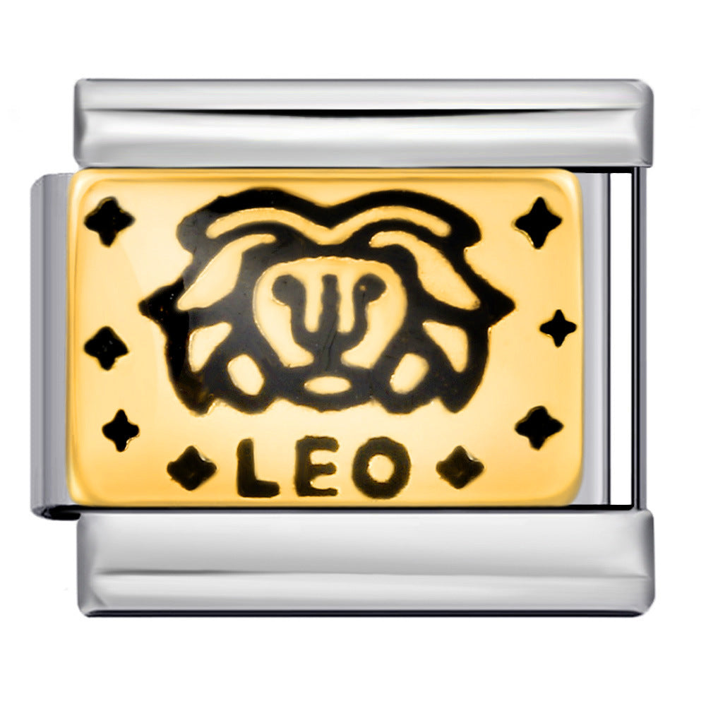 Wholesale Italian Charm Bracelet 9mm DIY Splicing Removable 12 Constellation Stainless Steel Composable Bracelet