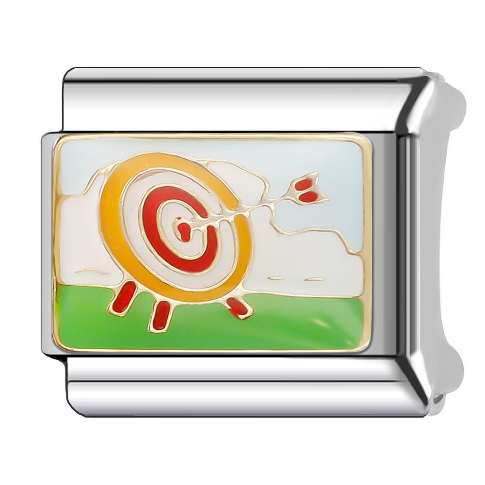 Wholesale Italian Charm Bracelet 9mm DIY Splicing Holiday Scenery Stainless Steel Composable Bracelet