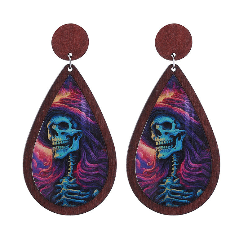 Wholesale  Horror  Acrylic Double-sided Halloween Earrings