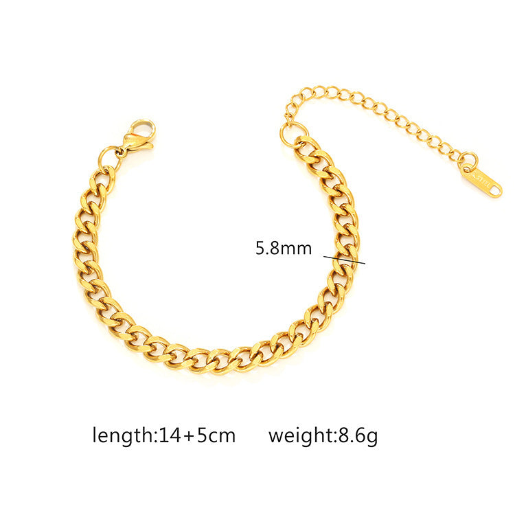 Wholesale Stainless steel plated 18K gold bracelet