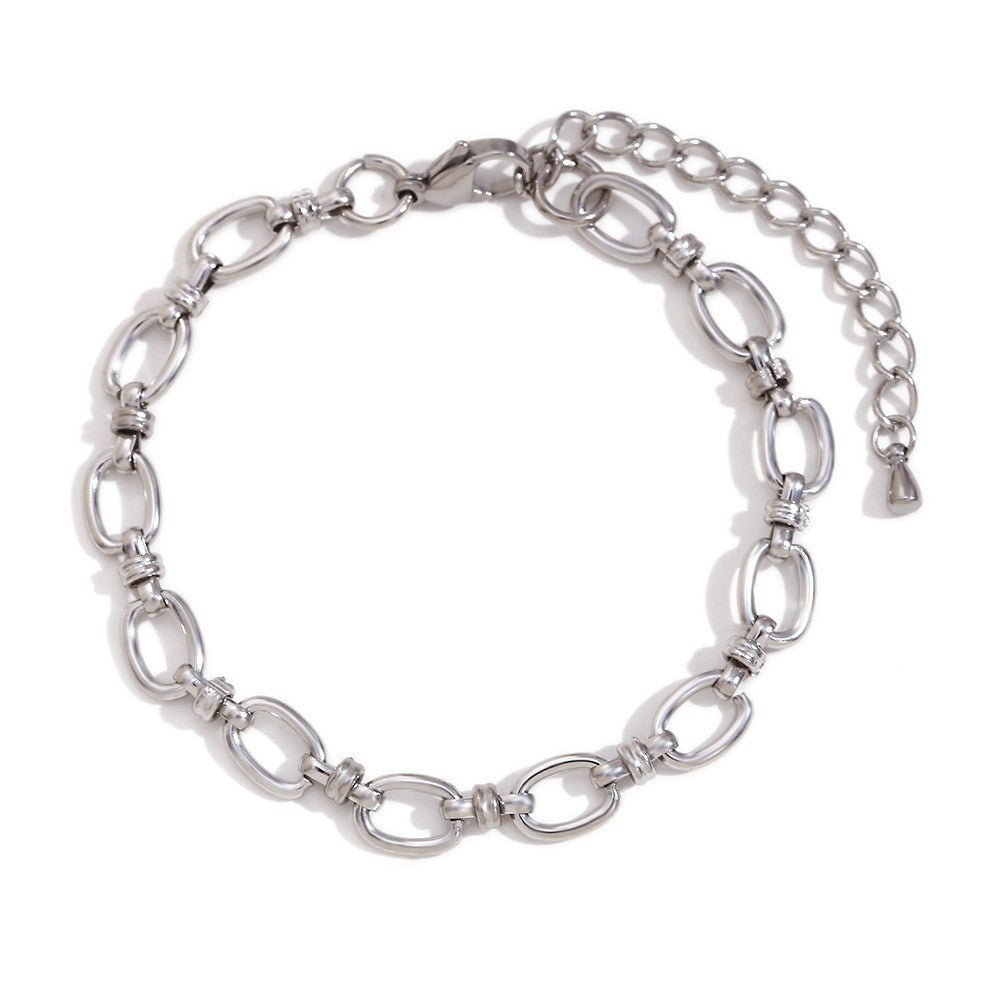 Wholesale Fashion Geometric Rhinestone Stainless Steel Bracelet For Women DIY Jewelry Accessory Travel Souvenir And Gift