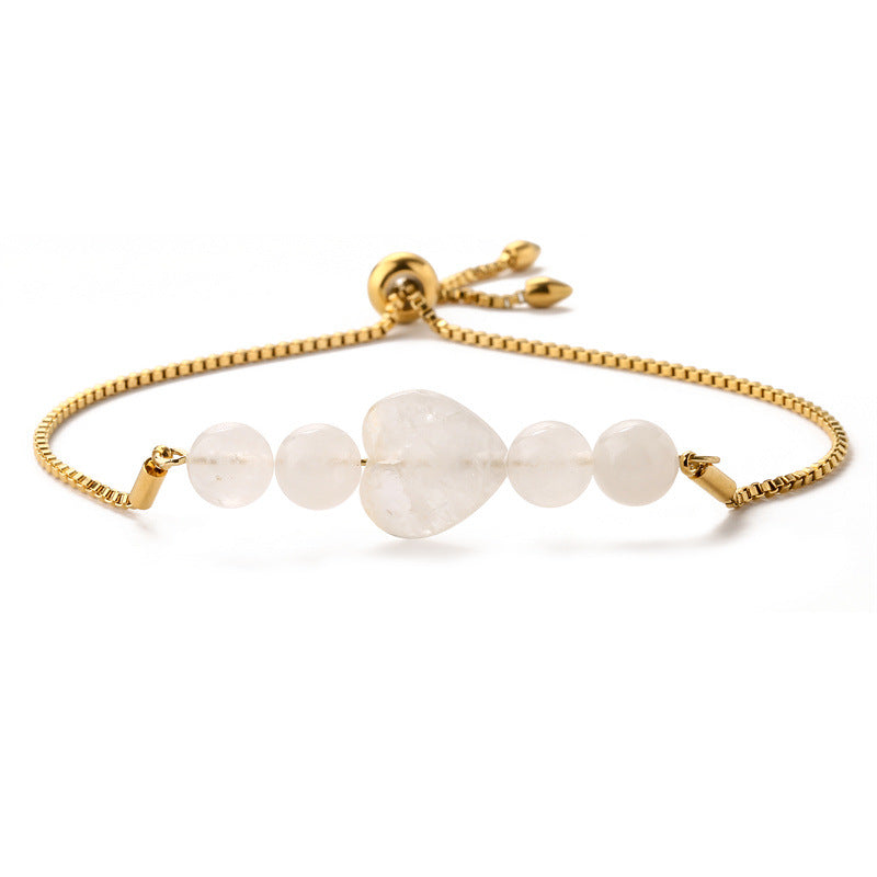 Wholesale Gold Plated Copper Heart Beaded Bracelet Minimalist Unisex Jewelry Accessory For Everyday Wear And Gifting