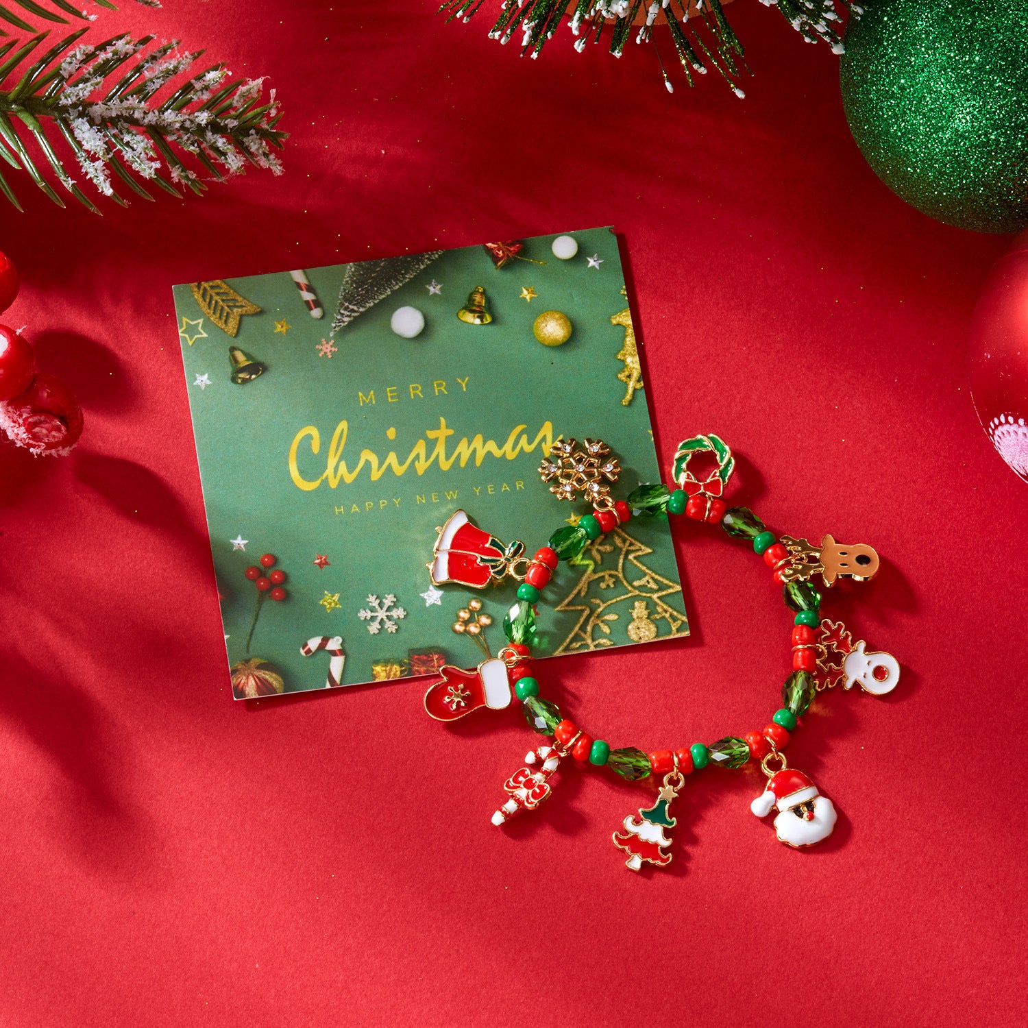 Wholesale Christmas  Snowflake Elk Colorful Bracelet