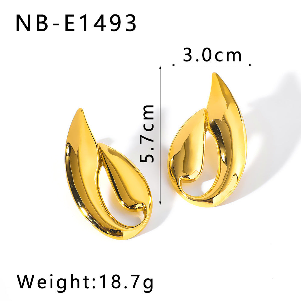 Großhandel, tropfenförmige geometrische Skorpion, hohlförmige Edelstahlohrringe