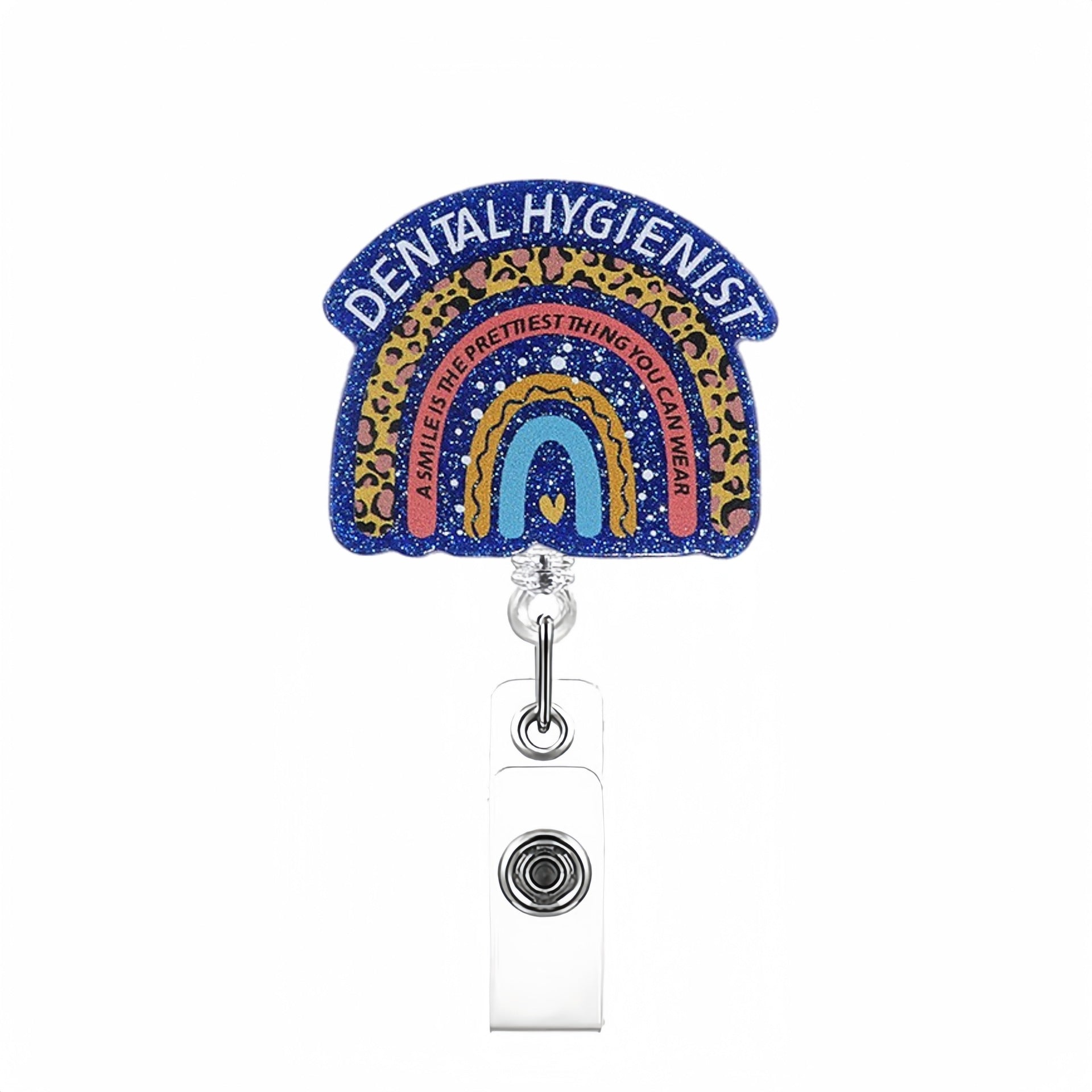 Wholesale Creative pattern acrylic Retractable Rotating Badge Keychain