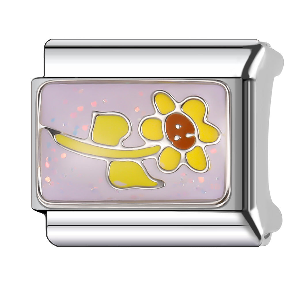 Wholesale Italian Charm Bracelet 9mm DIY Splicing Fruit and Vegetable Series Stainless Steel Composable Bracelet